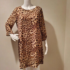 NWT Charming Charlie Leopard Print Long Sleeved Dress M
